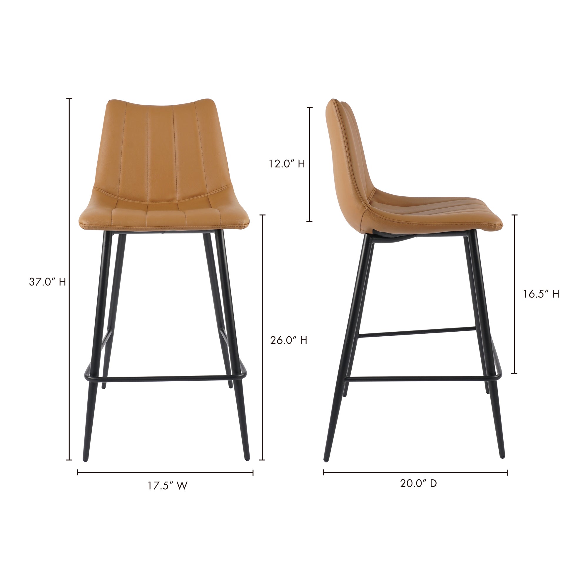 Alibi Counter Stool Tan - Set Of Two - 1630Living