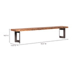 Bent Bench Small Brown - 1630Living