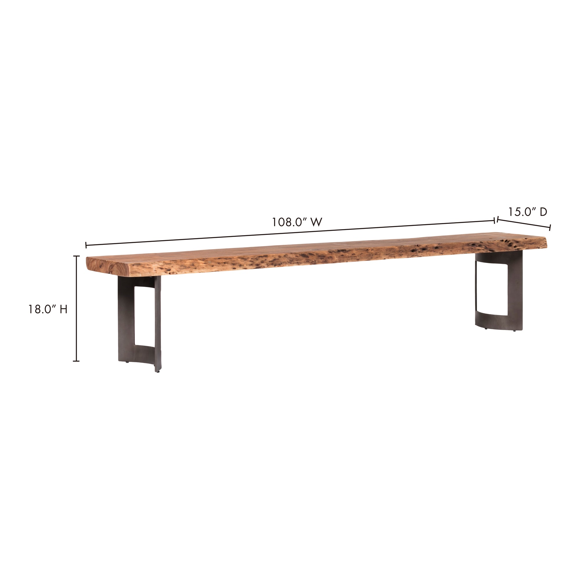 Bent Bench Large Brown - 1630Living