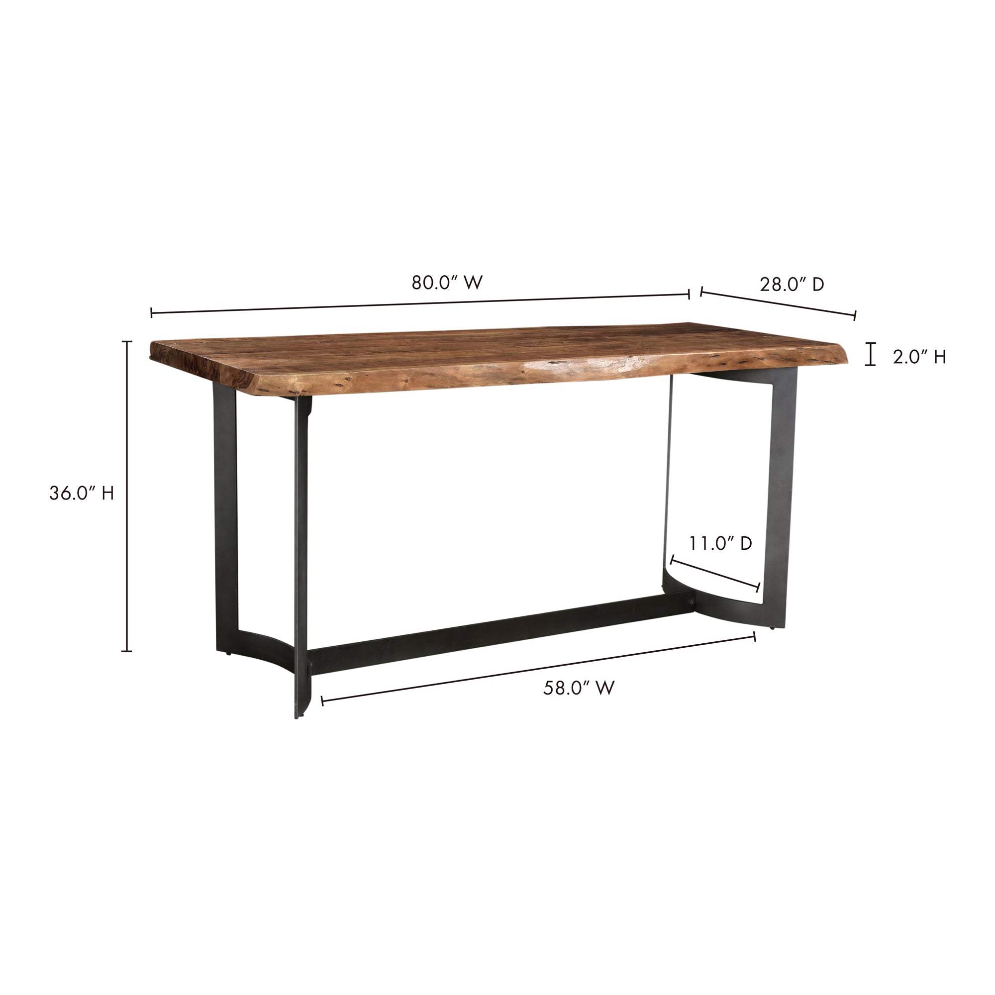Bent Counter Table Brown - 1630Living