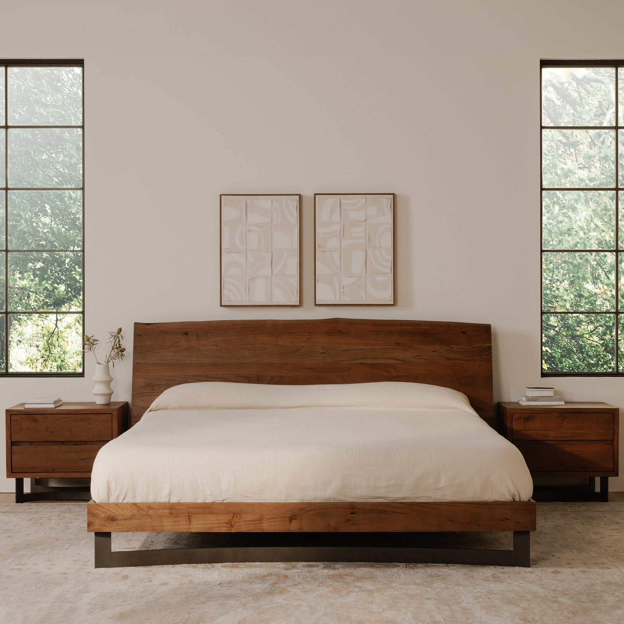 Bent Queen Size Bed Brown - 1630Living