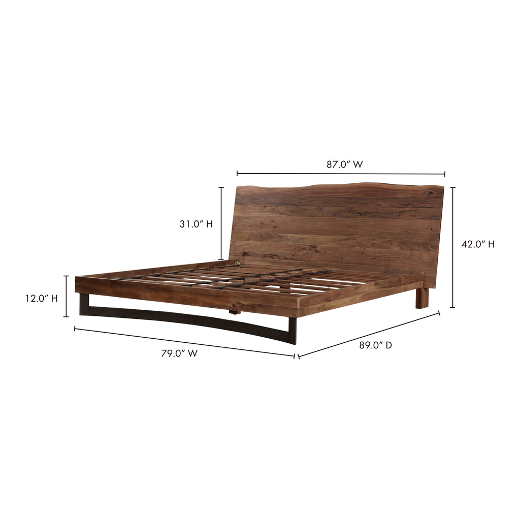Bent King Size Bed Brown - 1630Living