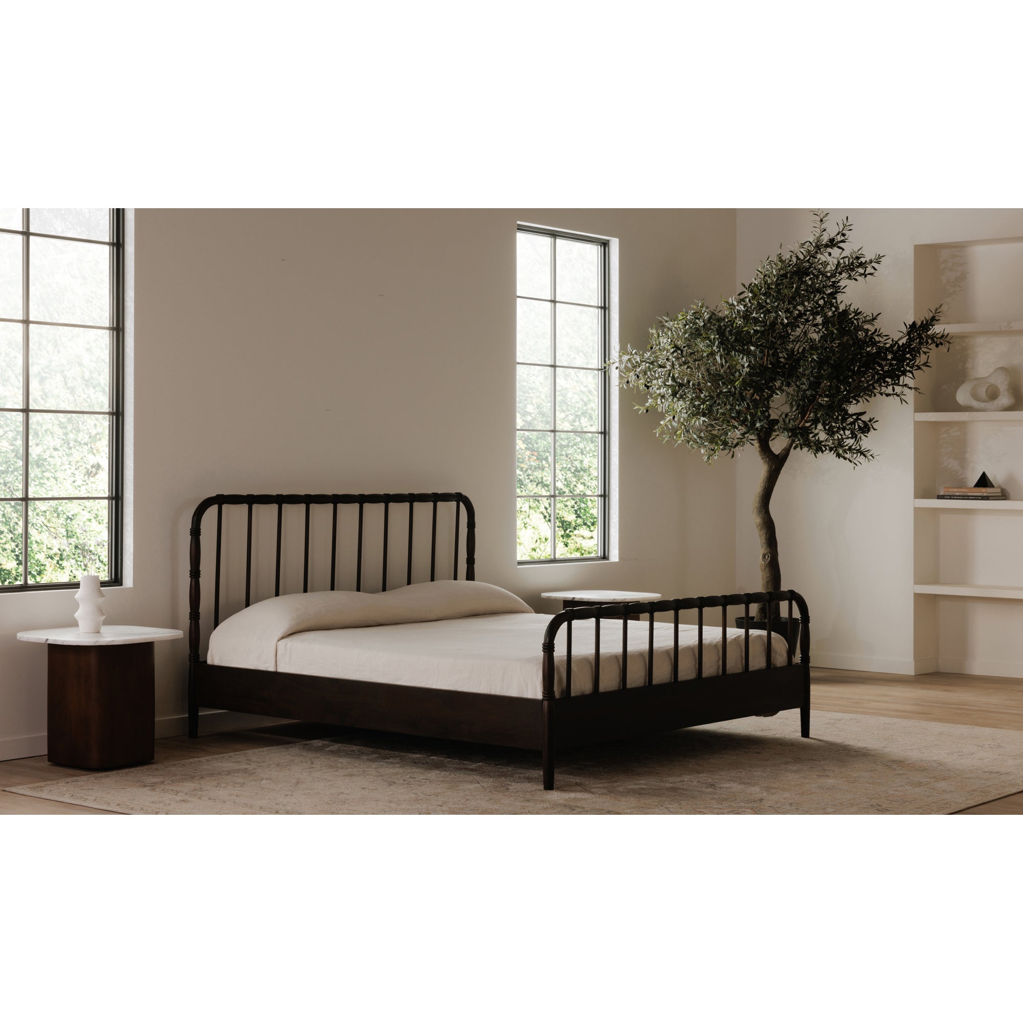 Vivian King Bed Dark Brownn - 1630Living