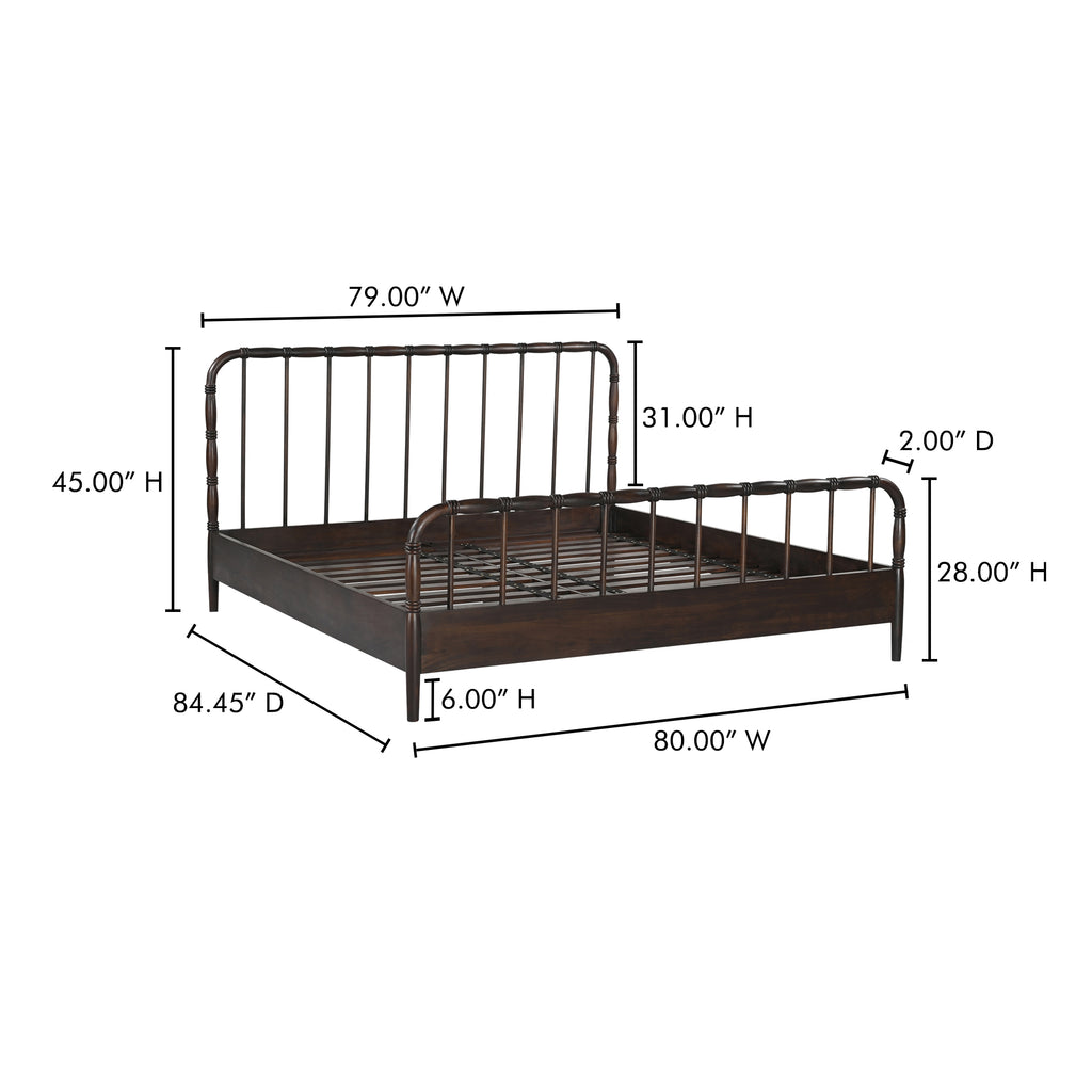 Vivian King Bed Dark Brownn - 1630Living
