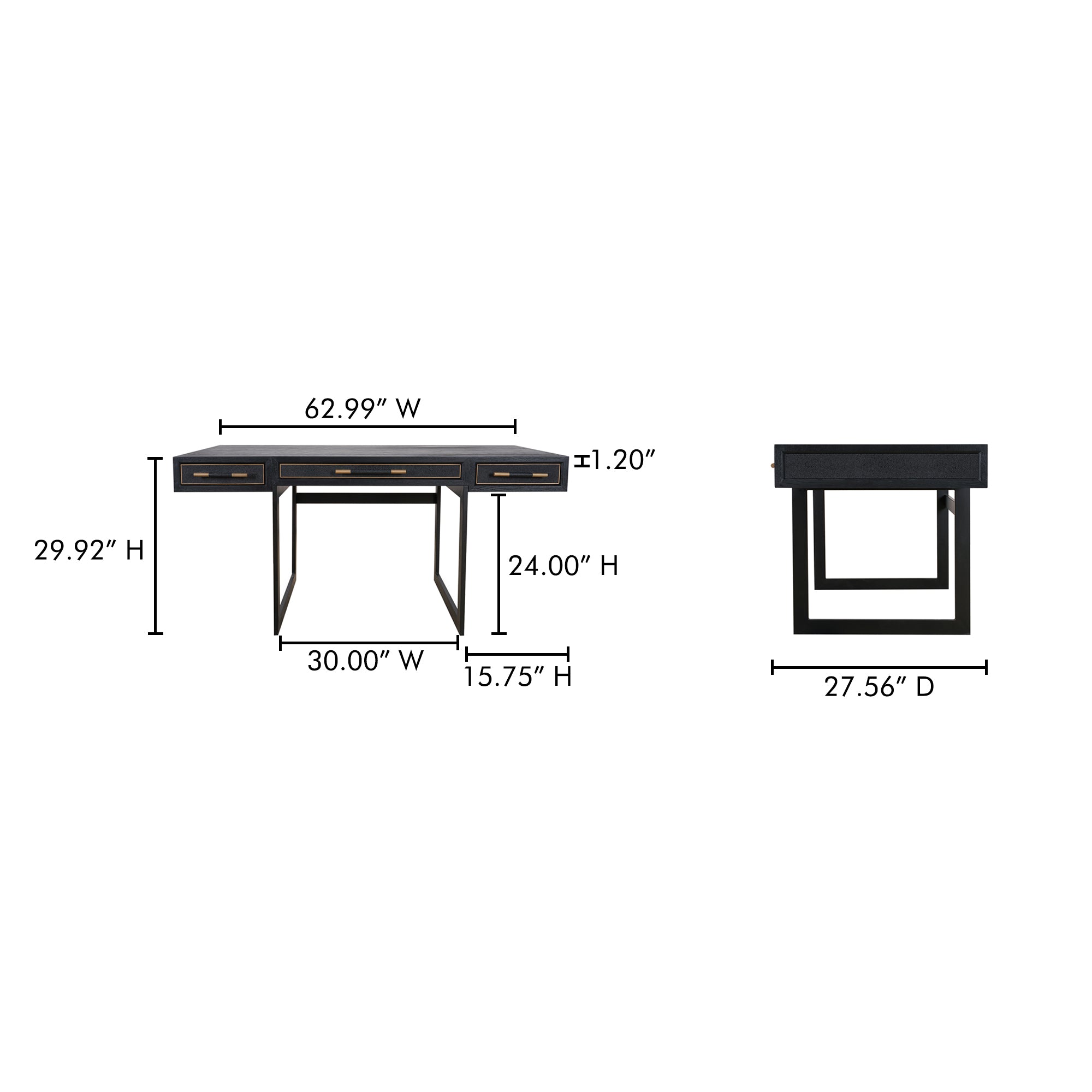 Mako Desk Black - 1630Living