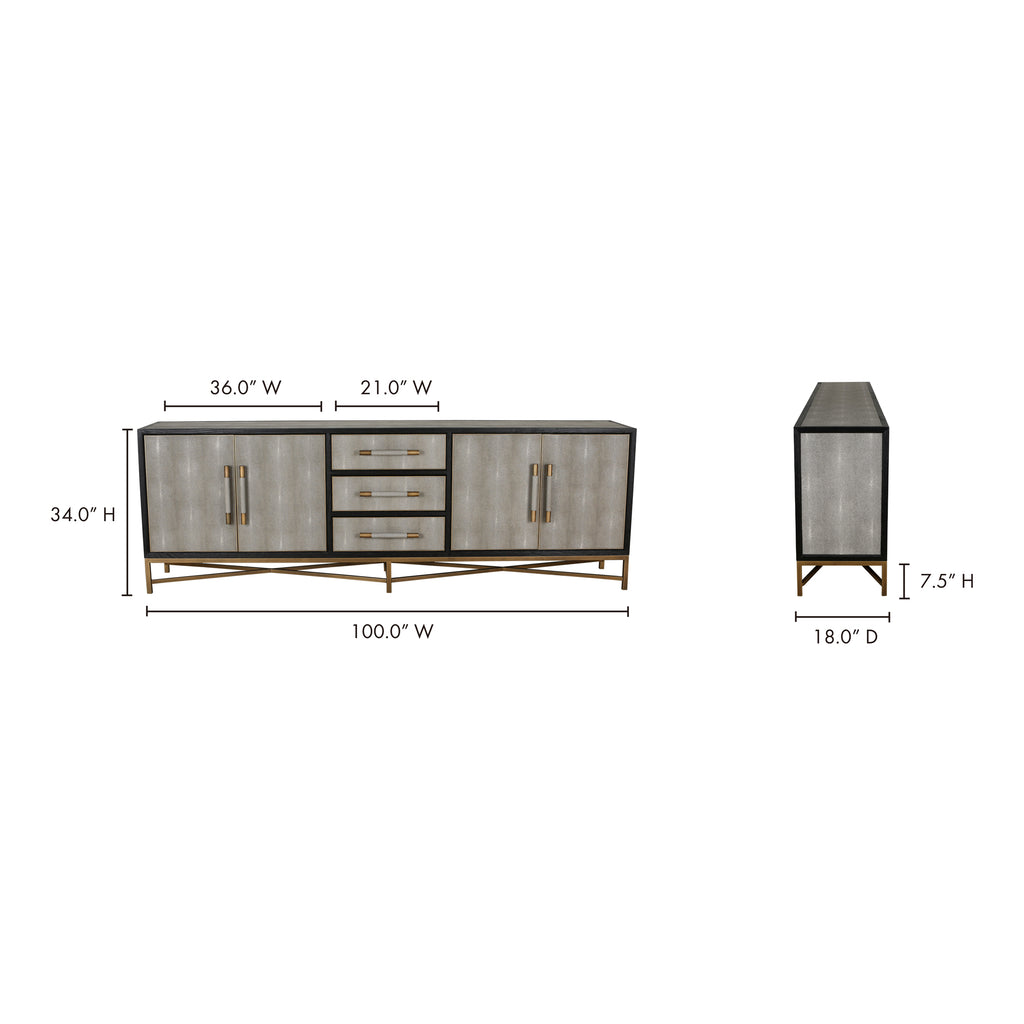 Mako Sideboard Large Grey - 1630Living