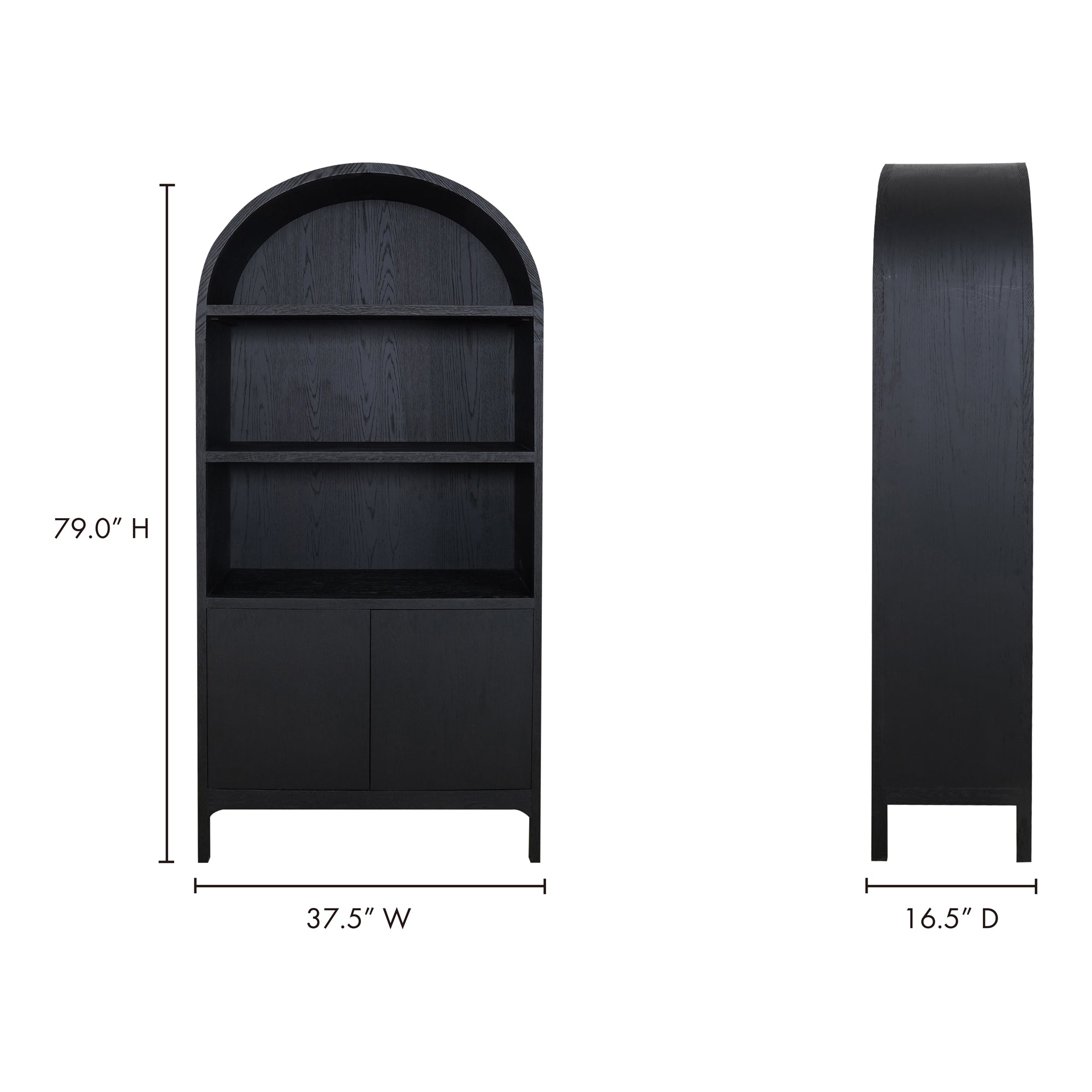 Wilde Display Cabinet Black Oak - 1630Living