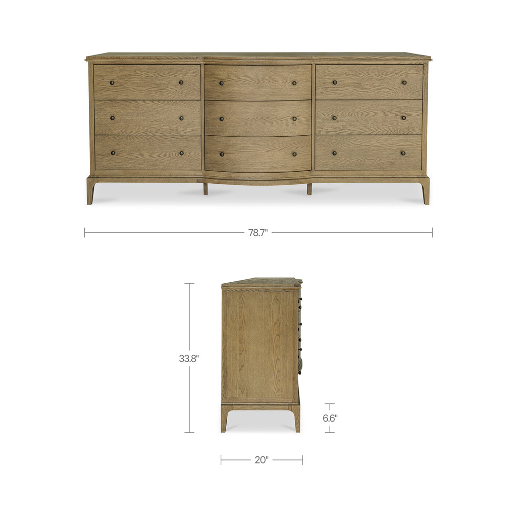 Sadie 9 Drawer Dresser Brown - 1630Living