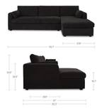 Burrow Sleeper Sectional With Storage Chaise Black Right - 1630Living