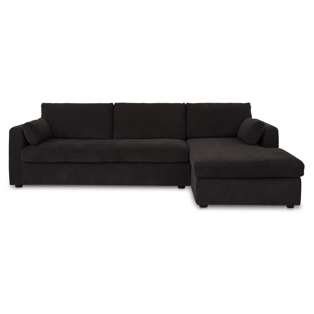 Burrow Sleeper Sectional With Storage Chaise Black Right - 1630Living