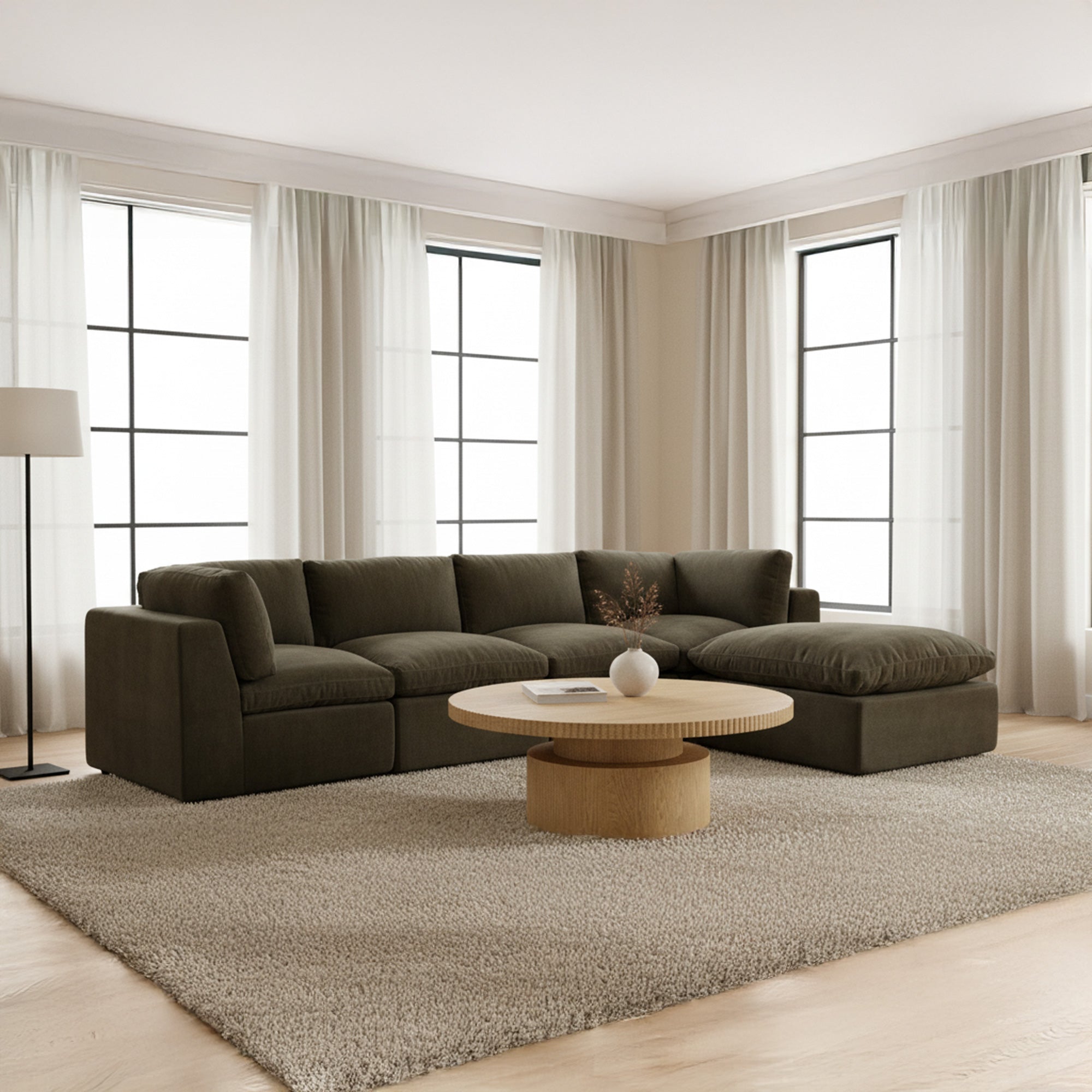 Cates Lounge Modular Sectional Dark Green - 1630Living