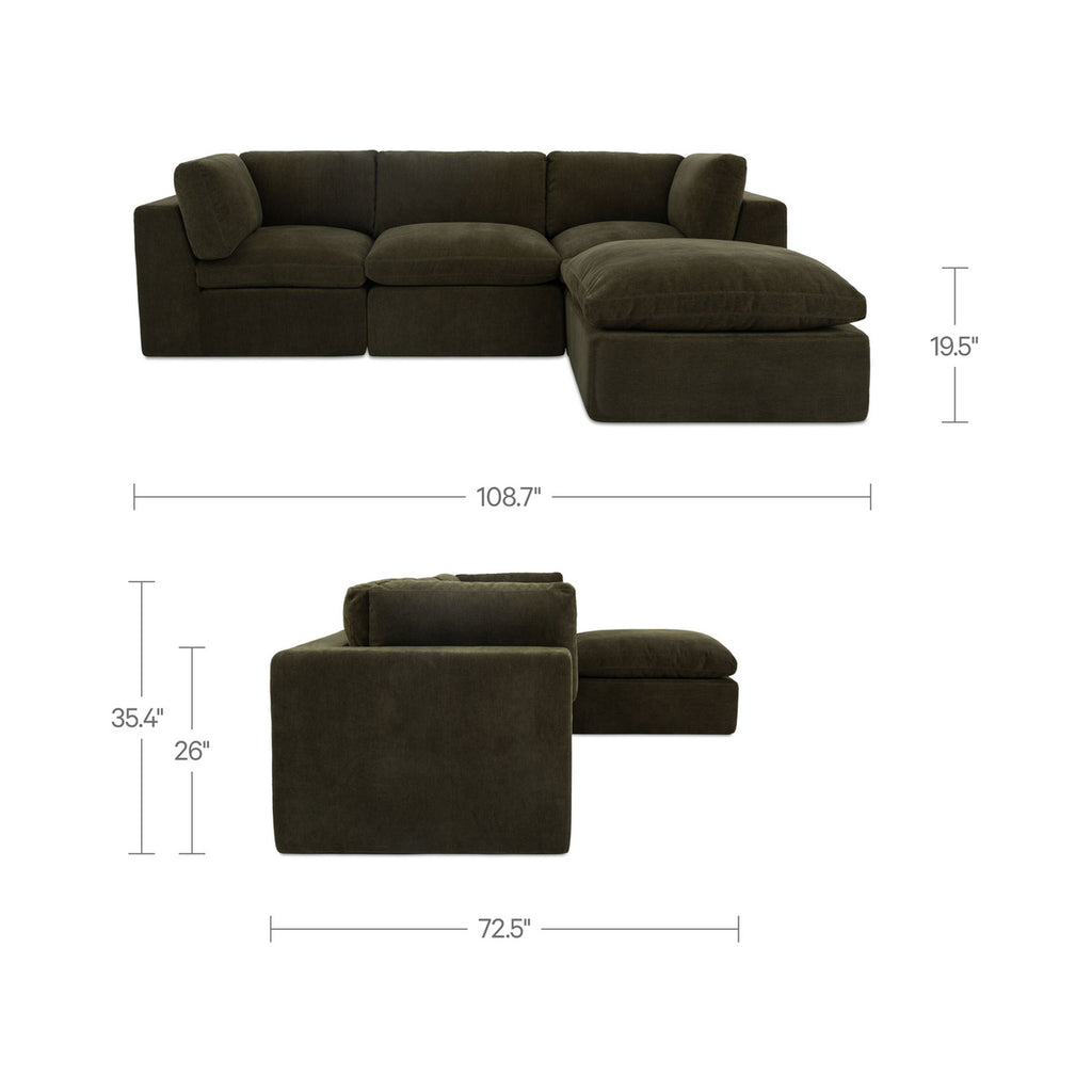 Cates Lounge Modular Sectional Dark Green - 1630Living