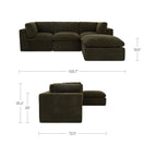 Cates Lounge Modular Sectional Dark Green - 1630Living