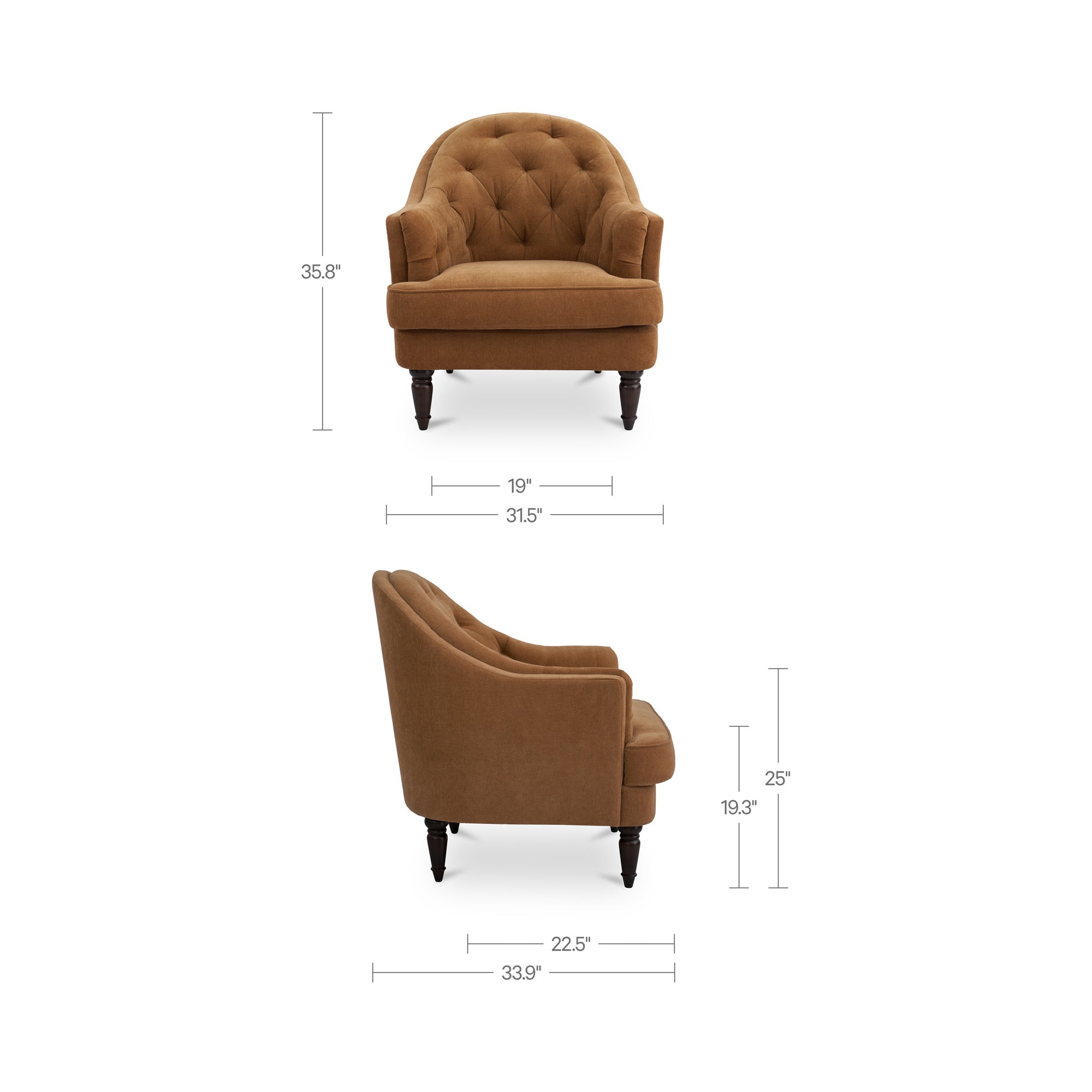 Pandora Accent Chair Ginger - 1630Living