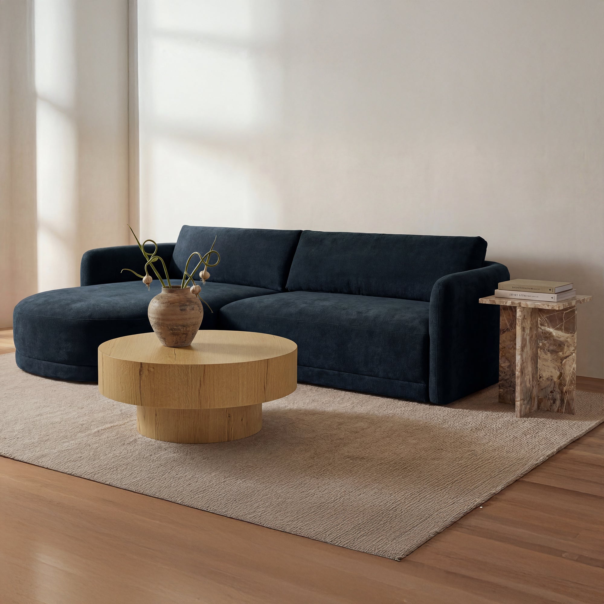 Emmy Sectional Dark Blue Left - 1630Living