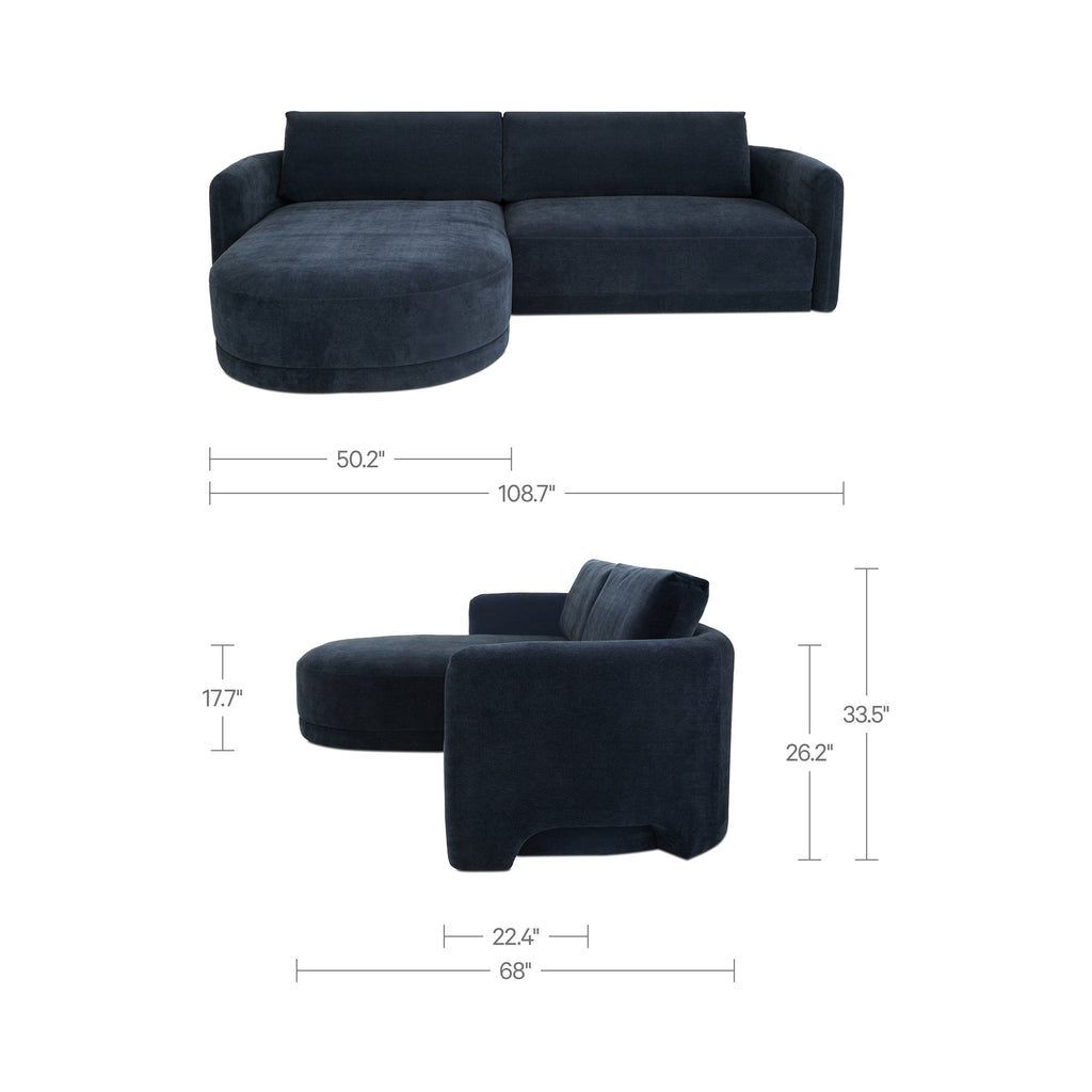 Emmy Sectional Dark Blue Left - 1630Living