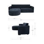 Emmy Sectional Dark Blue Left - 1630Living
