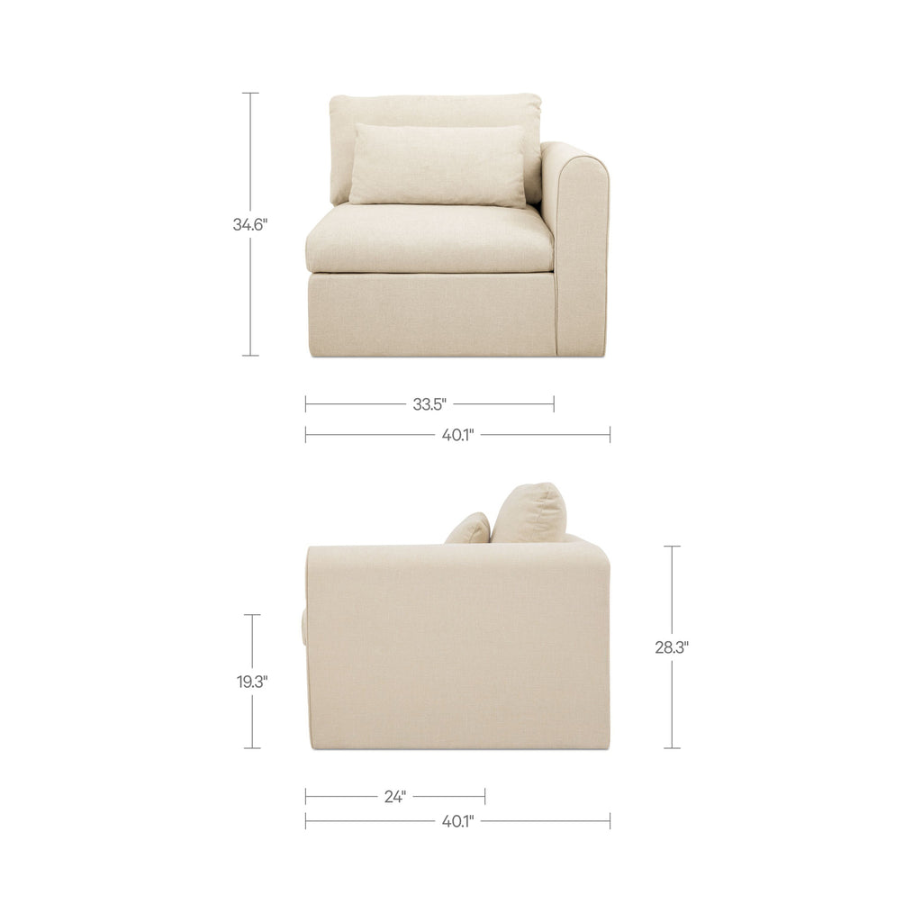 Swift Right Arm Facing Chair Light Beige - 1630Living