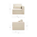 Swift Right Arm Facing Chair Light Beige - 1630Living