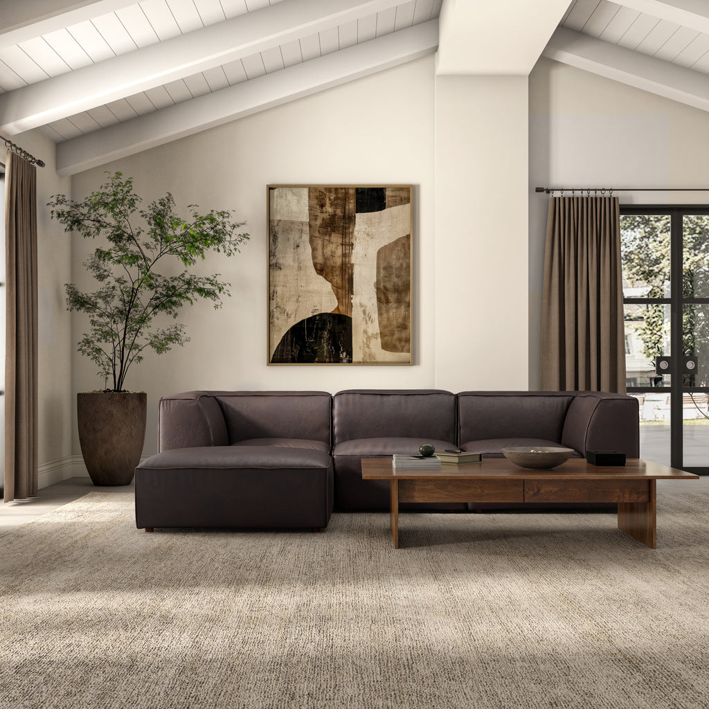 Form Ottoman Espresso Brown Leather - 1630Living