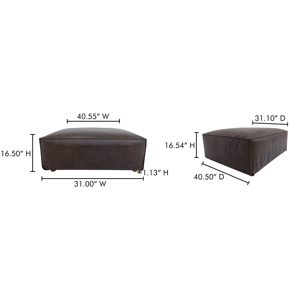 Form Ottoman Espresso Brown Leather - 1630Living