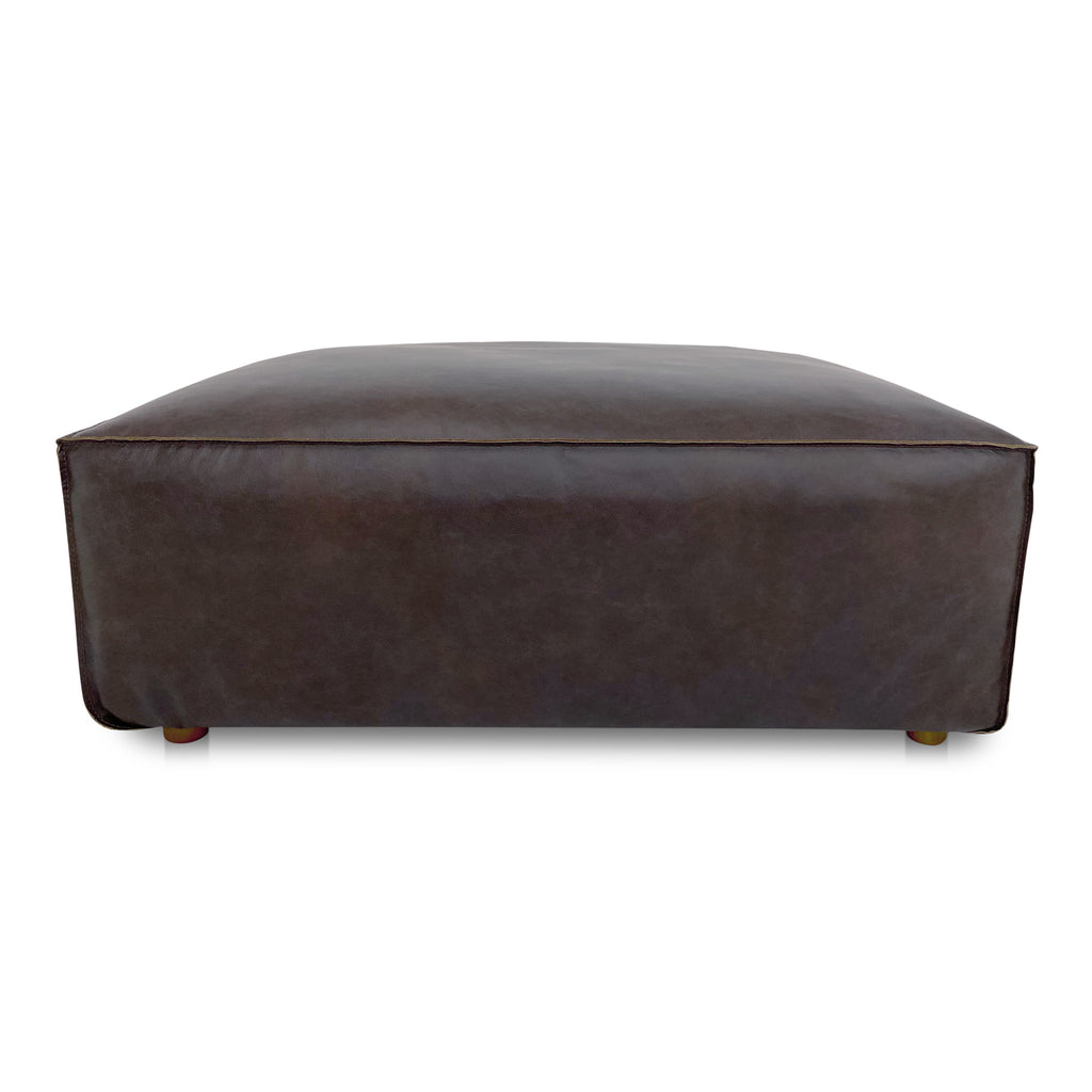 Form Ottoman Espresso Brown Leather - 1630Living