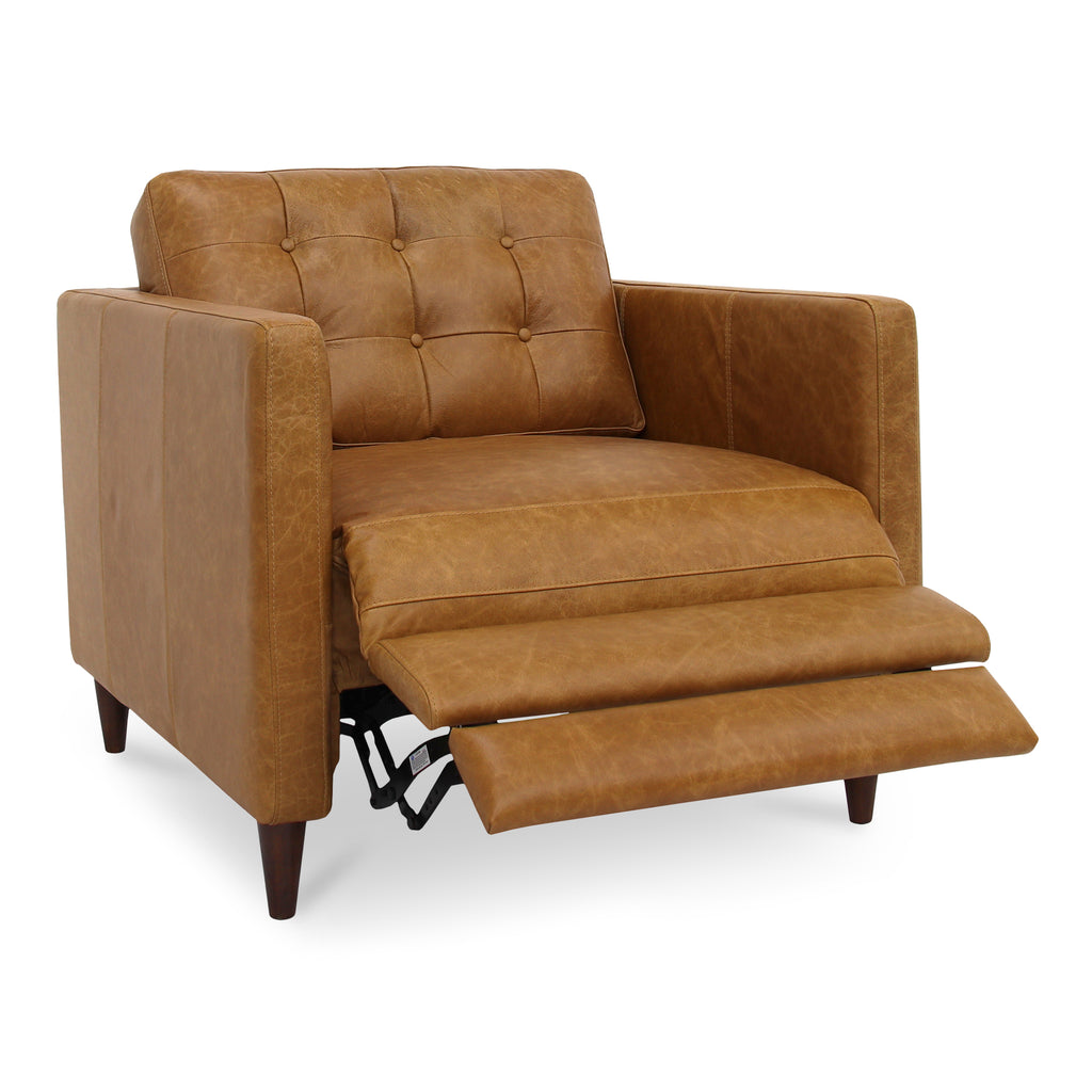 Bridgers Power Recliner Chair Tan Leather - 1630Living