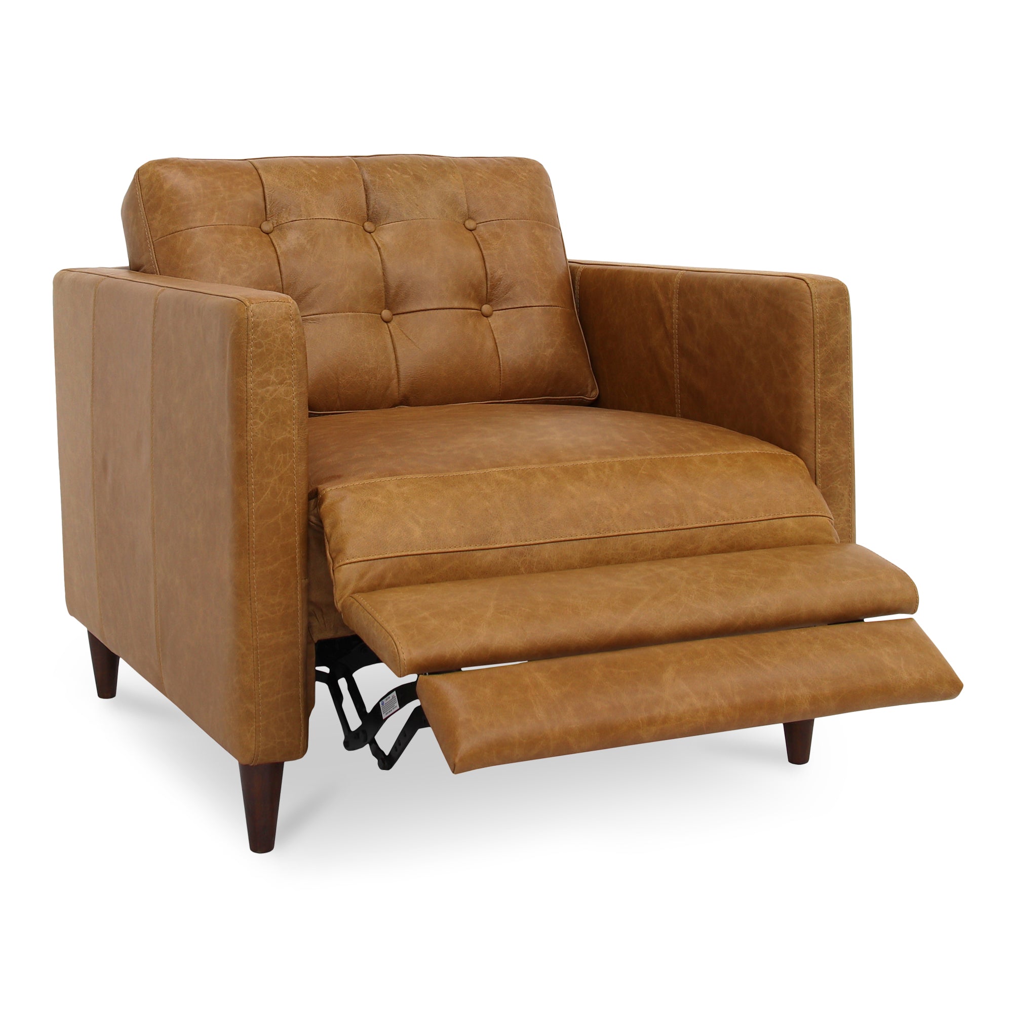 Bridgers Power Recliner Chair Tan Leather - 1630Living