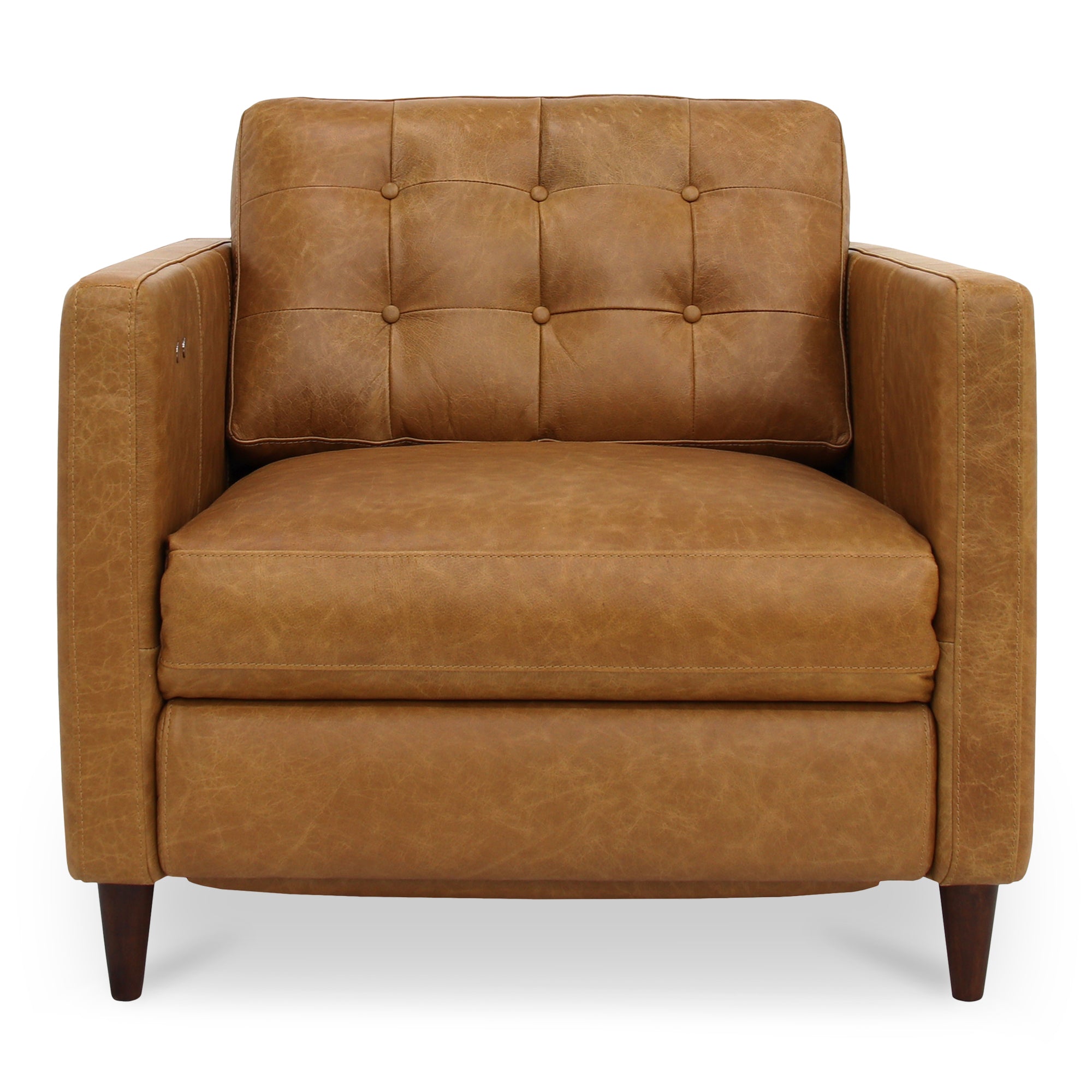 Bridgers Power Recliner Chair Tan Leather - 1630Living
