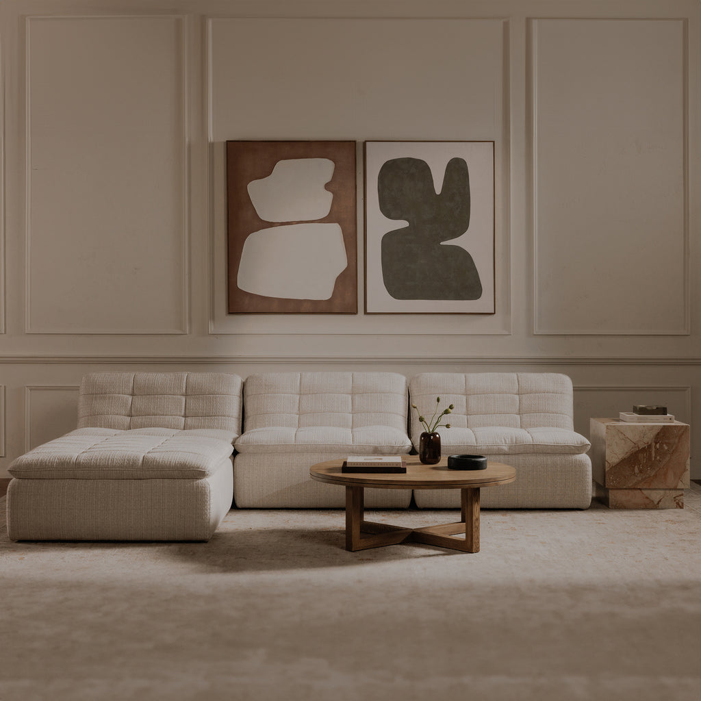 Lino Lounge Modular Sectional Textured Oat - 1630Living
