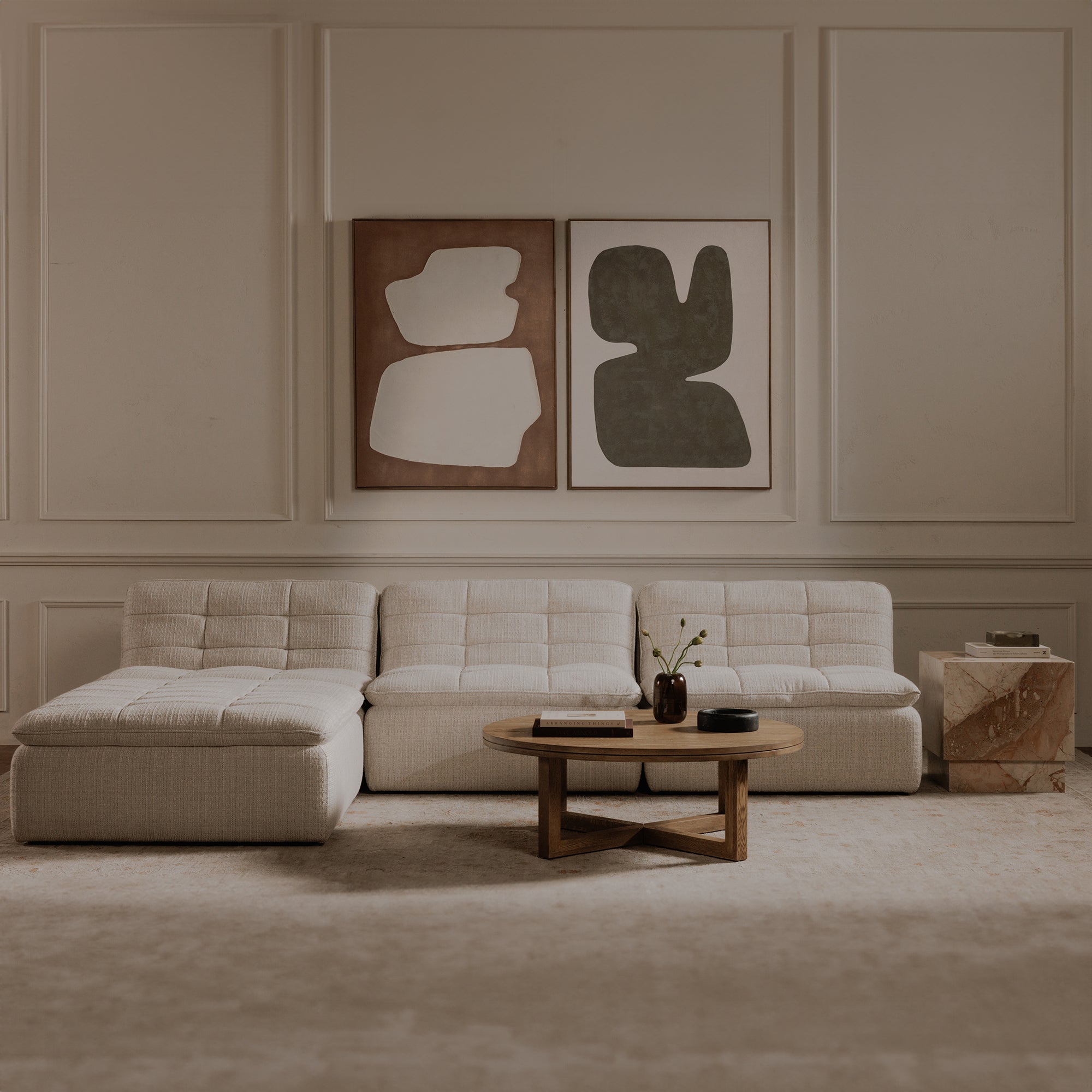 Lino Lounge Modular Sectional Textured Oat - 1630Living
