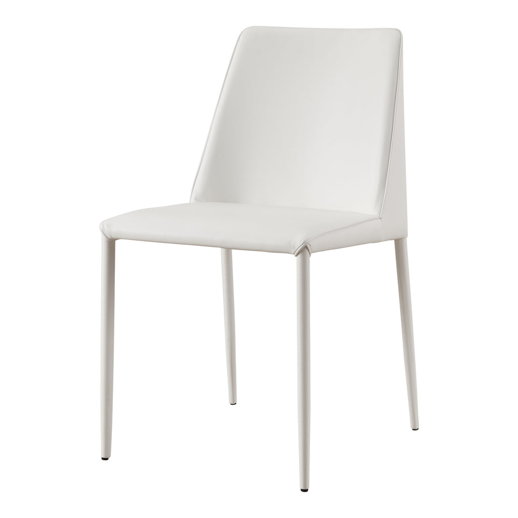 Nora Dining Chair White Vegan Leather - Set Of Two - 1630Living