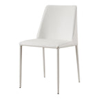 Nora Dining Chair White Vegan Leather - Set Of Two - 1630Living