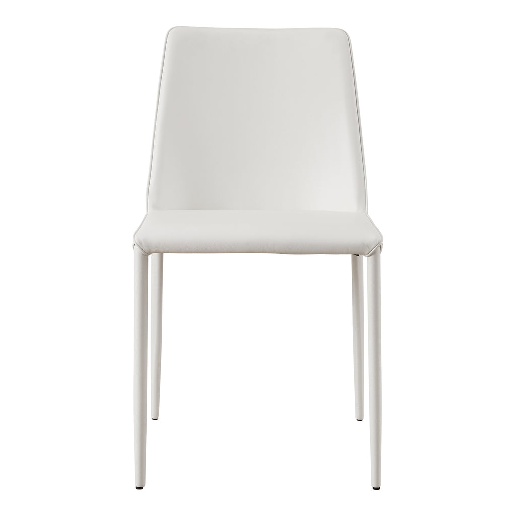 Nora Dining Chair White Vegan Leather - Set Of Two - 1630Living