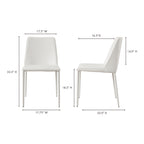 Nora Dining Chair White Vegan Leather - Set Of Two - 1630Living