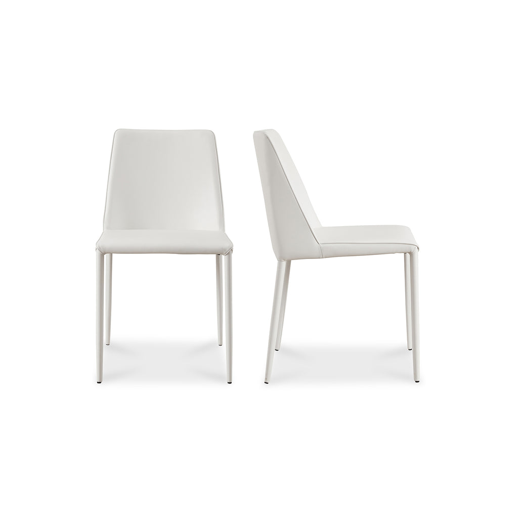 Nora Dining Chair White Vegan Leather - Set Of Two - 1630Living