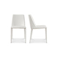 Nora Dining Chair White Vegan Leather - Set Of Two - 1630Living