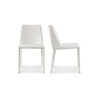 Nora Dining Chair White Vegan Leather - Set Of Two - 1630Living