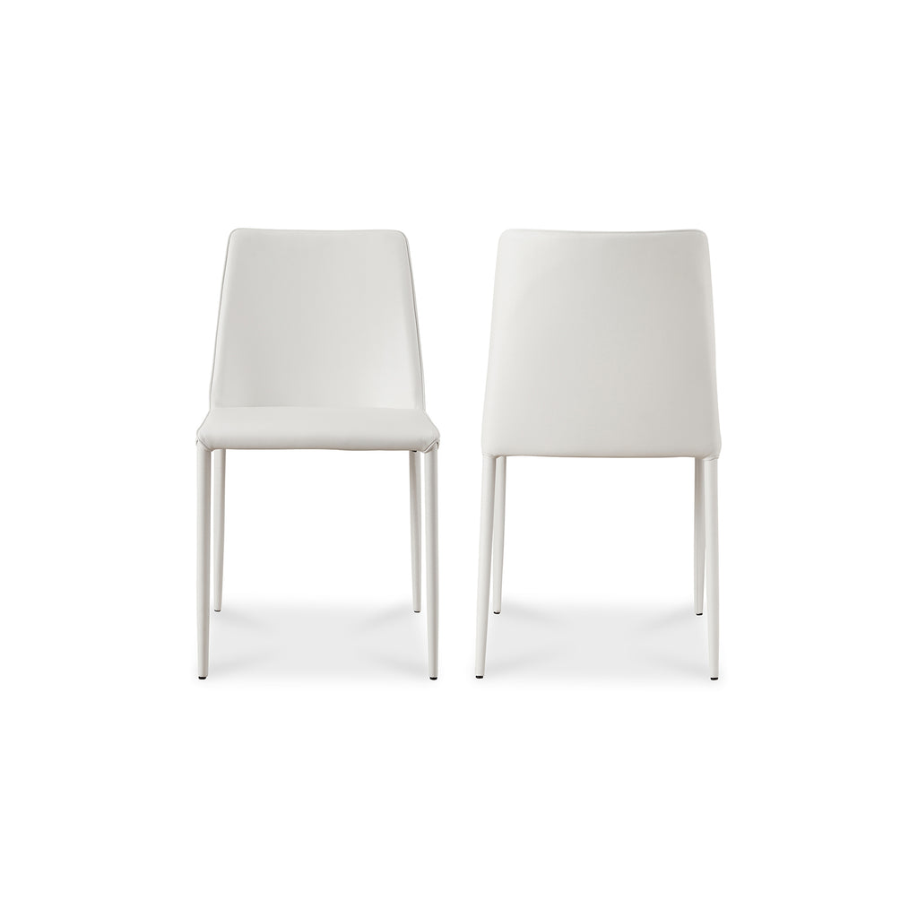Nora Dining Chair White Vegan Leather - Set Of Two - 1630Living