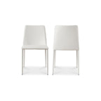 Nora Dining Chair White Vegan Leather - Set Of Two - 1630Living
