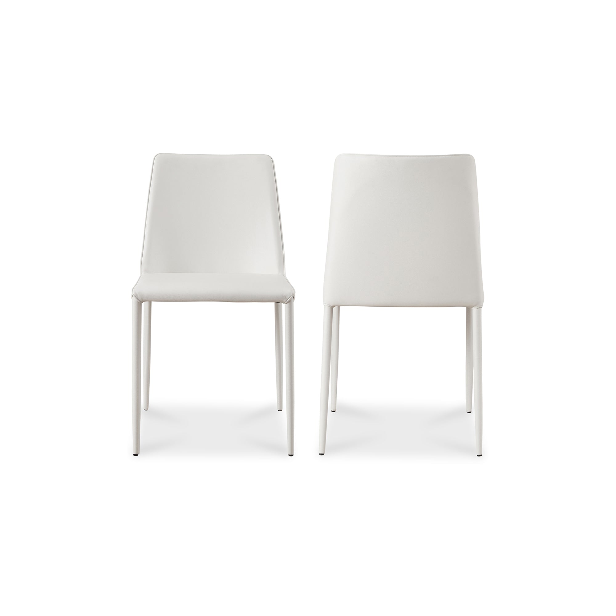 Nora Dining Chair White Vegan Leather - Set Of Two - 1630Living