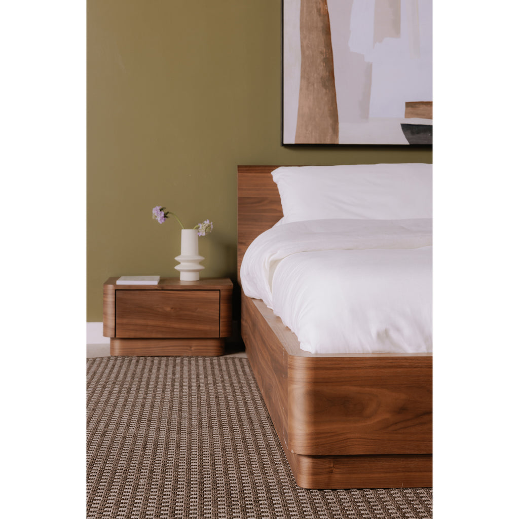 Round Off Small Nightstand Walnut - 1630Living