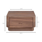 Round Off Small Nightstand Walnut - 1630Living