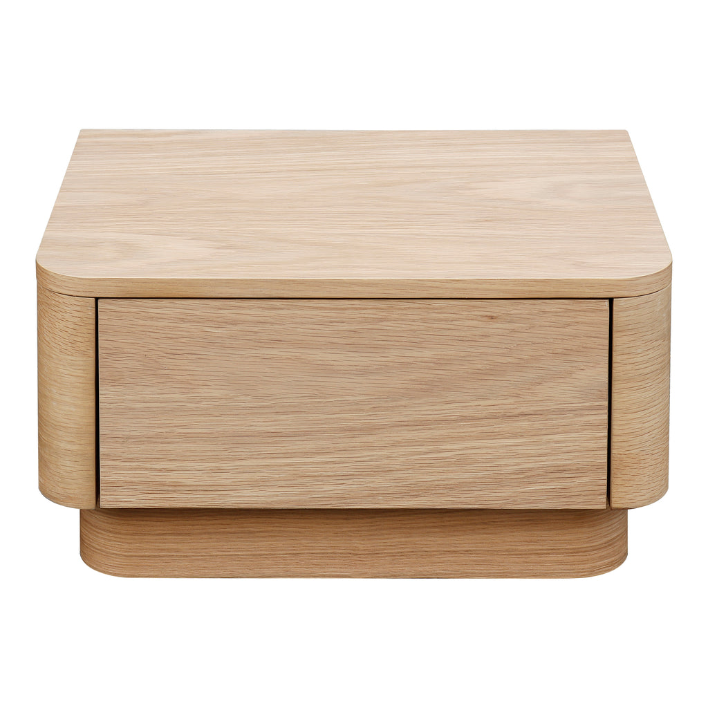Round Off Small Nightstand Light Oak Brown - 1630Living