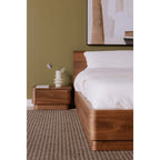 Round Off Queen Bed Walnut Brown - 1630Living