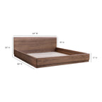 Round Off Queen Bed Walnut Brown - 1630Living