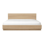 Round Off Queen Bed Light Oak Brown - 1630Living