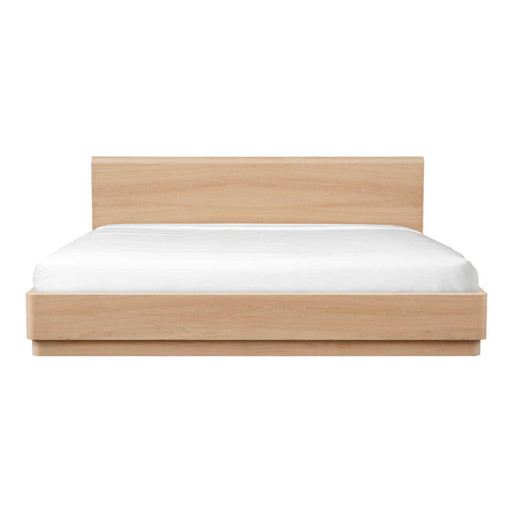 Round Off Queen Bed Light Oak Brown - 1630Living