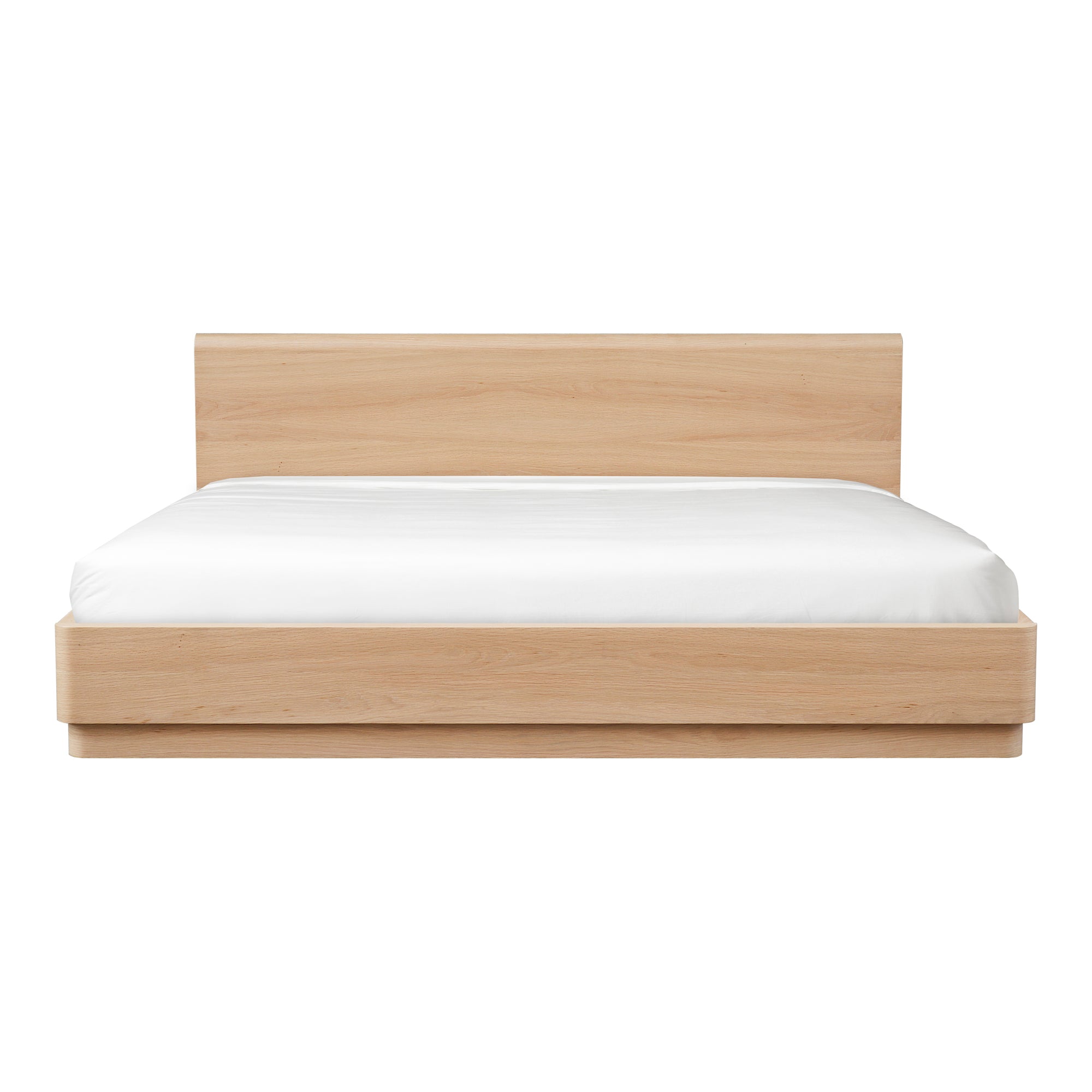Round Off Queen Bed Light Oak Brown - 1630Living