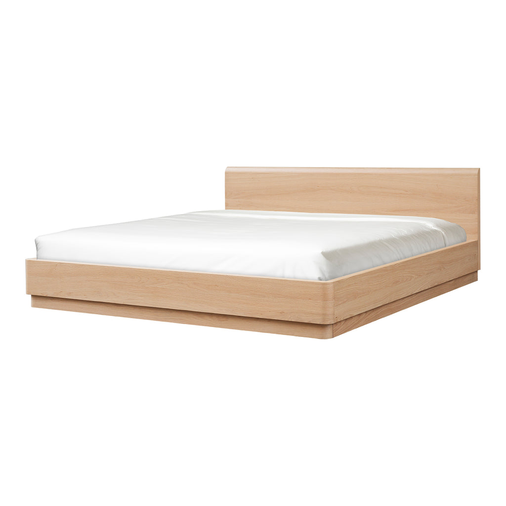 Round Off Queen Bed Light Oak Brown - 1630Living